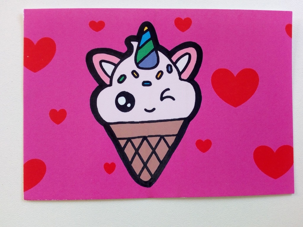 Carte Glace Licorne